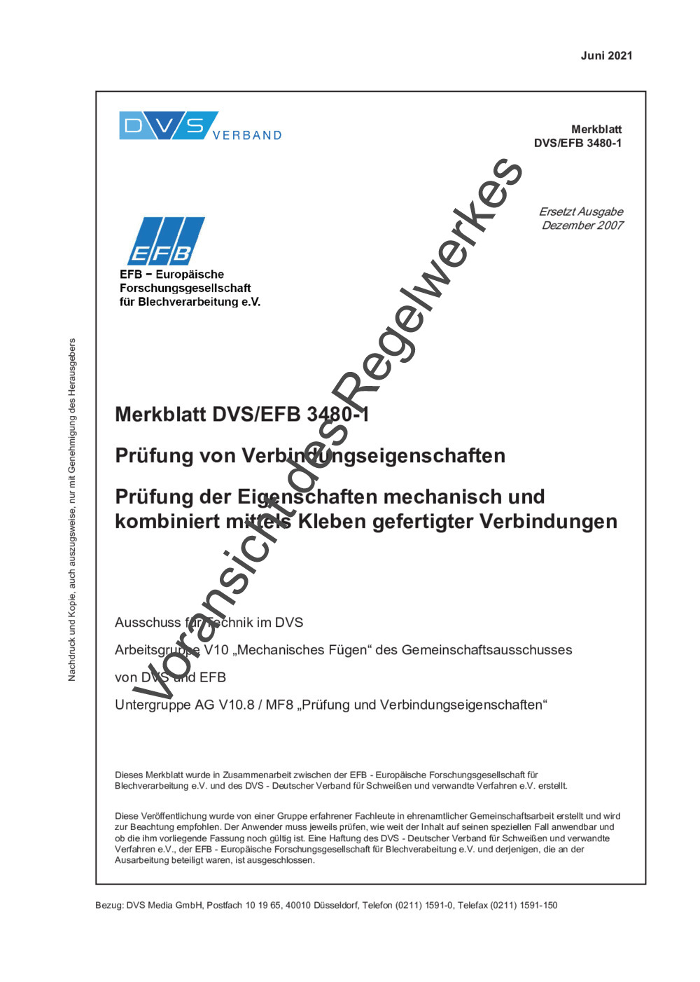 Merkblatt DVS/EFB 3480-1 (06/2021) / Mechanisches Fügen -  DVS-Regelwerksportal